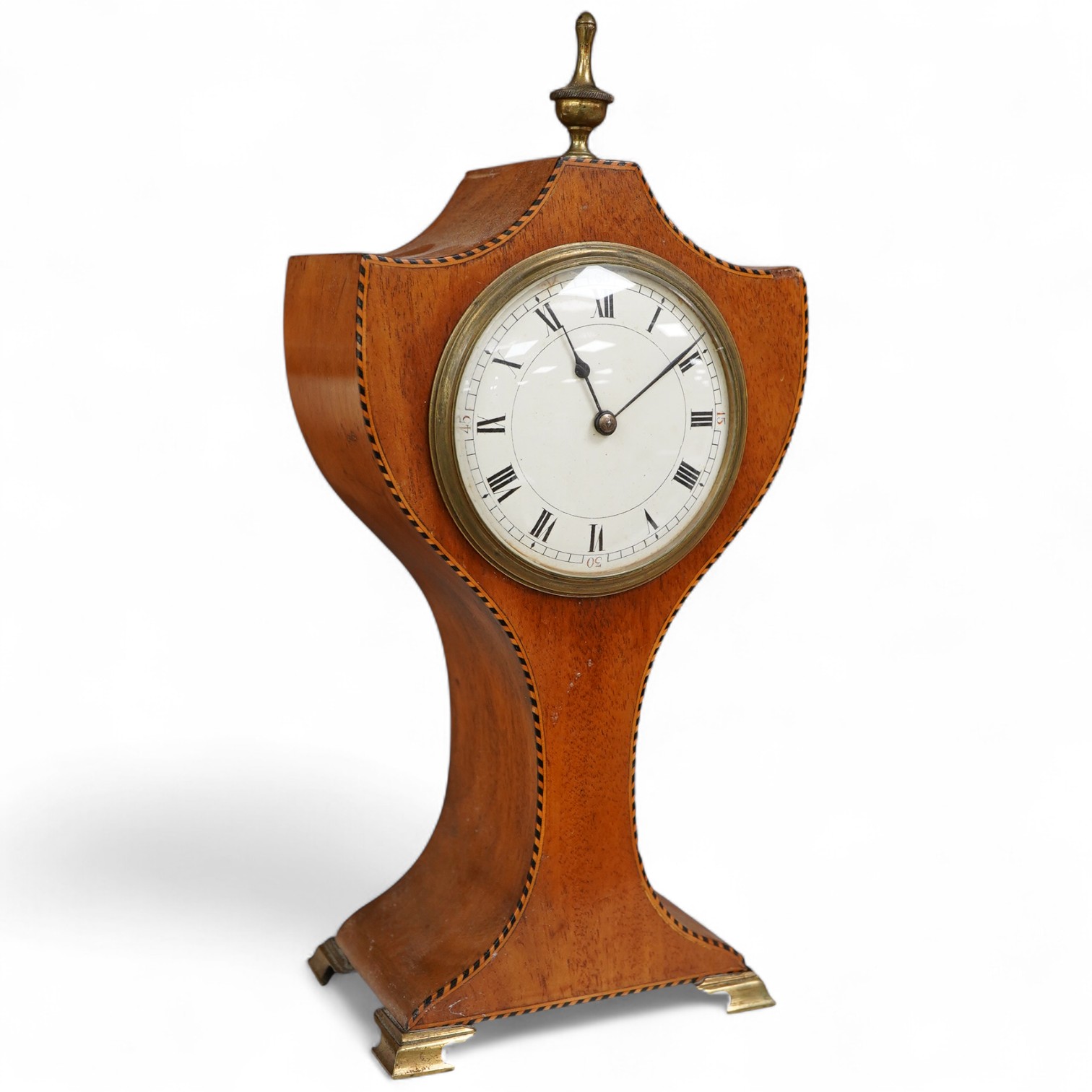 An Edwardian mahogany mantel timepiece, 29cm